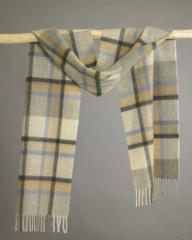 Tweed Plaid Wide Cashmere Scarf